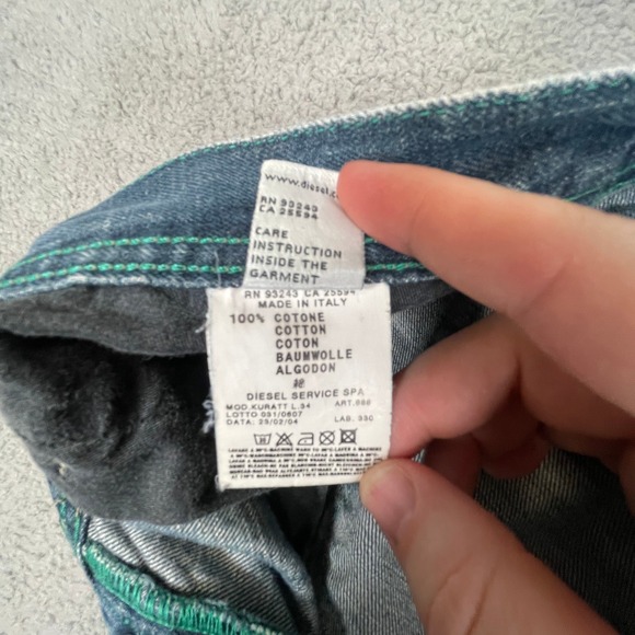 Rare Vintage Diesel Jeans Unique Fades Mens 38x34 (Fit:36x33) Blue Loose Italy - Picture 8 of 14